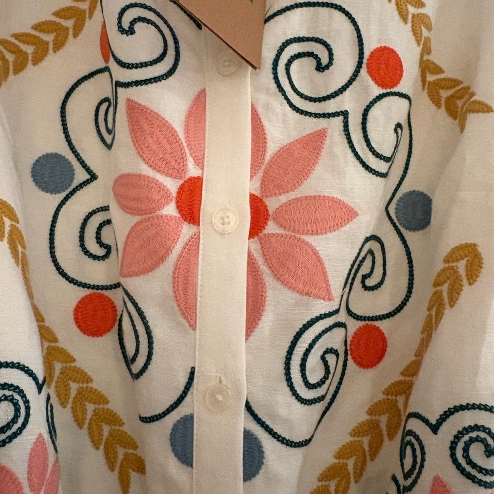 Boden dress NWT Ruby linen blend embroidered dress US 10 stunning current D1273 - Picture 9 of 12